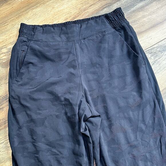 Athleta Brooklyn Textured Lined Joggers Women's 6 Black Camouflage Athleisure - Picture 4 of 11